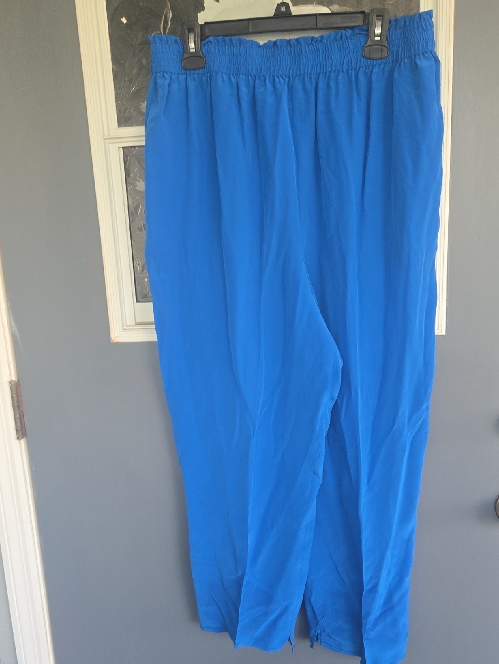 Diane Gilman Royal Blue Pull-On Wide Leg Pants